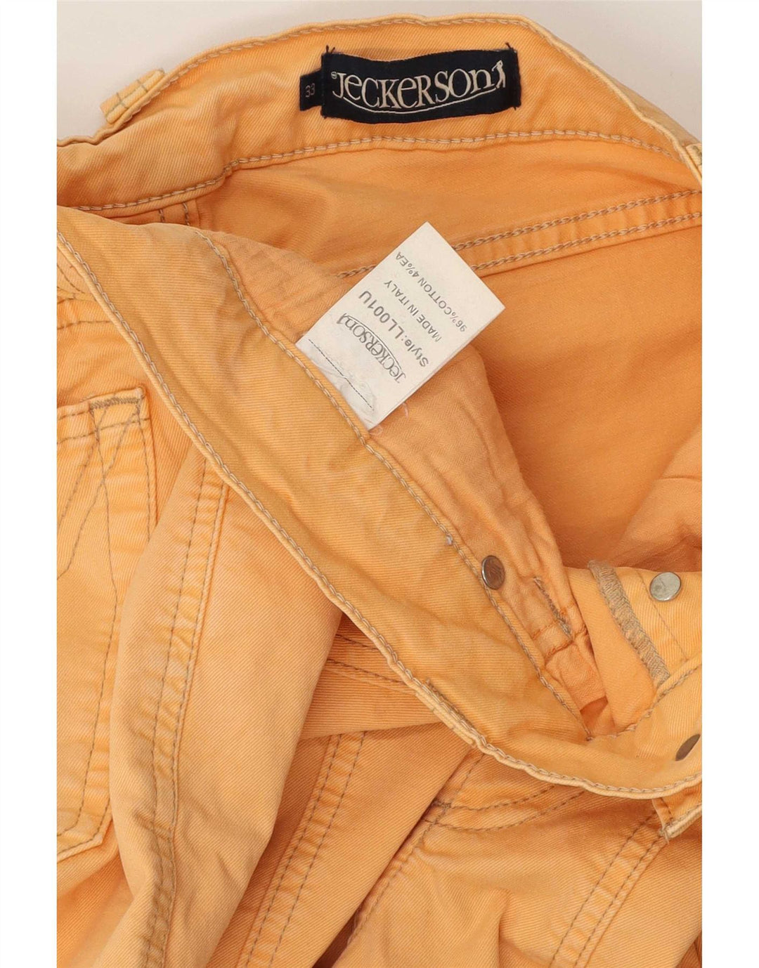 Jeans retos masculinos Jeckerson W33 L33 algodão laranja