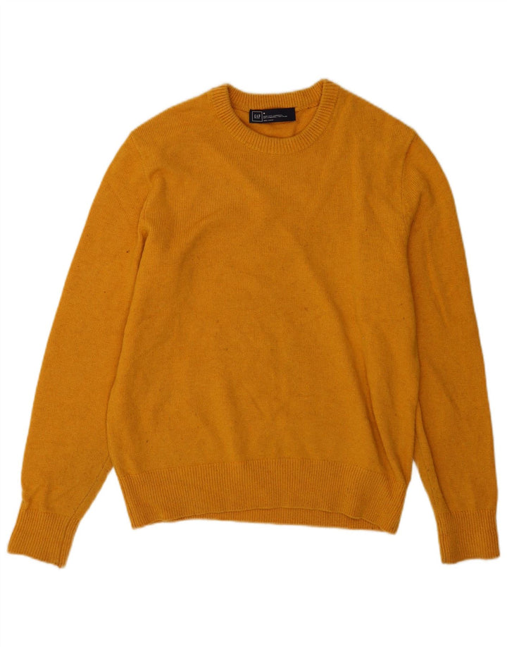 Suéter masculino Gap com gola redonda e lã de carneiro amarelo médio