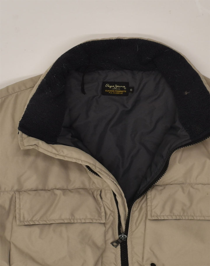 Jaqueta acolchoada masculina PEPE JEANS UK 36 poliéster bege pequeno