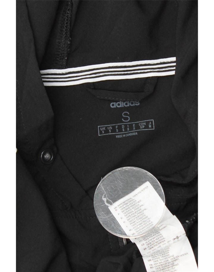 ADIDAS Mens Hooded Tracksuit Top Jacket Pequeno Poliéster Preto