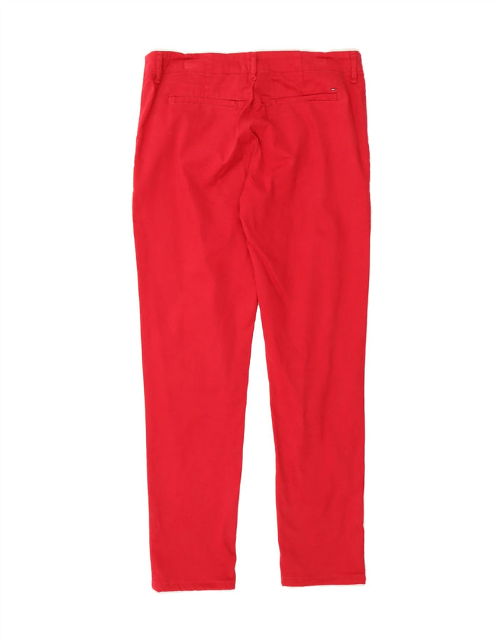 TOMMY HILFIGER Womens Slim Chino Trousers W29 L29 Red Cotton Vintage Tommy Hilfiger and Second-Hand Tommy Hilfiger from Messina Hembry 