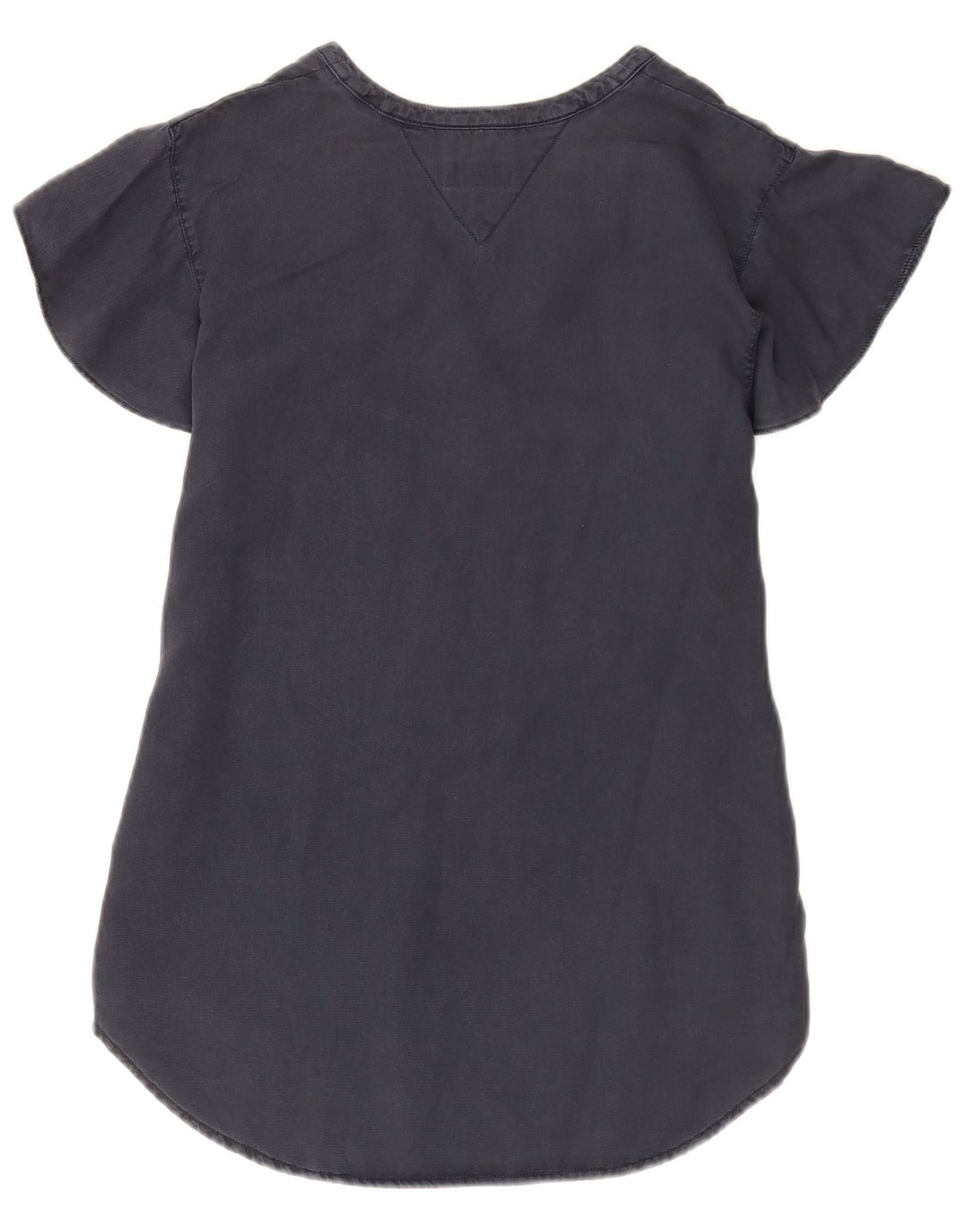 Blusa feminina Tommy Hilfiger UK 14 grande azul marinho Lyocell