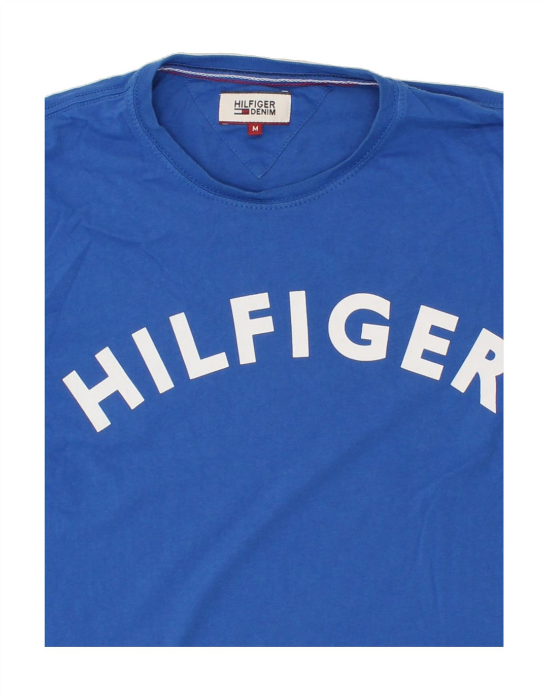 Camiseta masculina TOMMY HILFIGER com estampa gráfica de algodão azul médio
