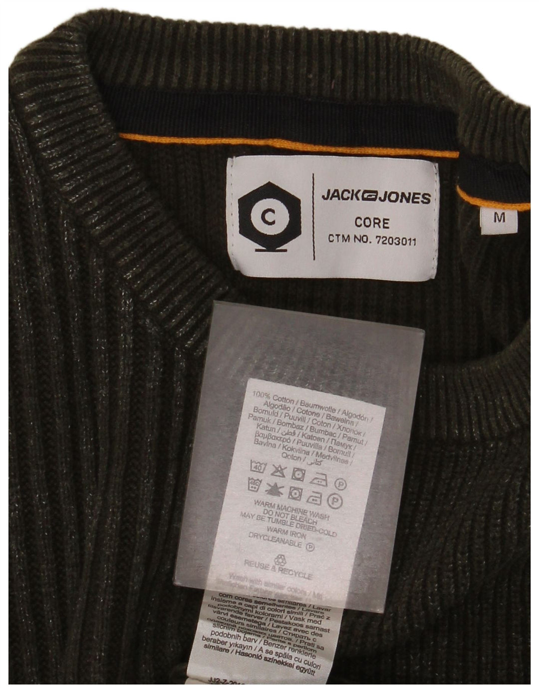 Suéter masculino Jack & Jones com gola redonda e algodão verde médio