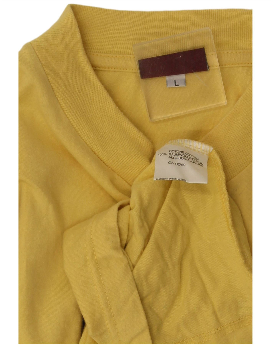 Camiseta gráfica masculina Stefanel Top grande algodão amarelo