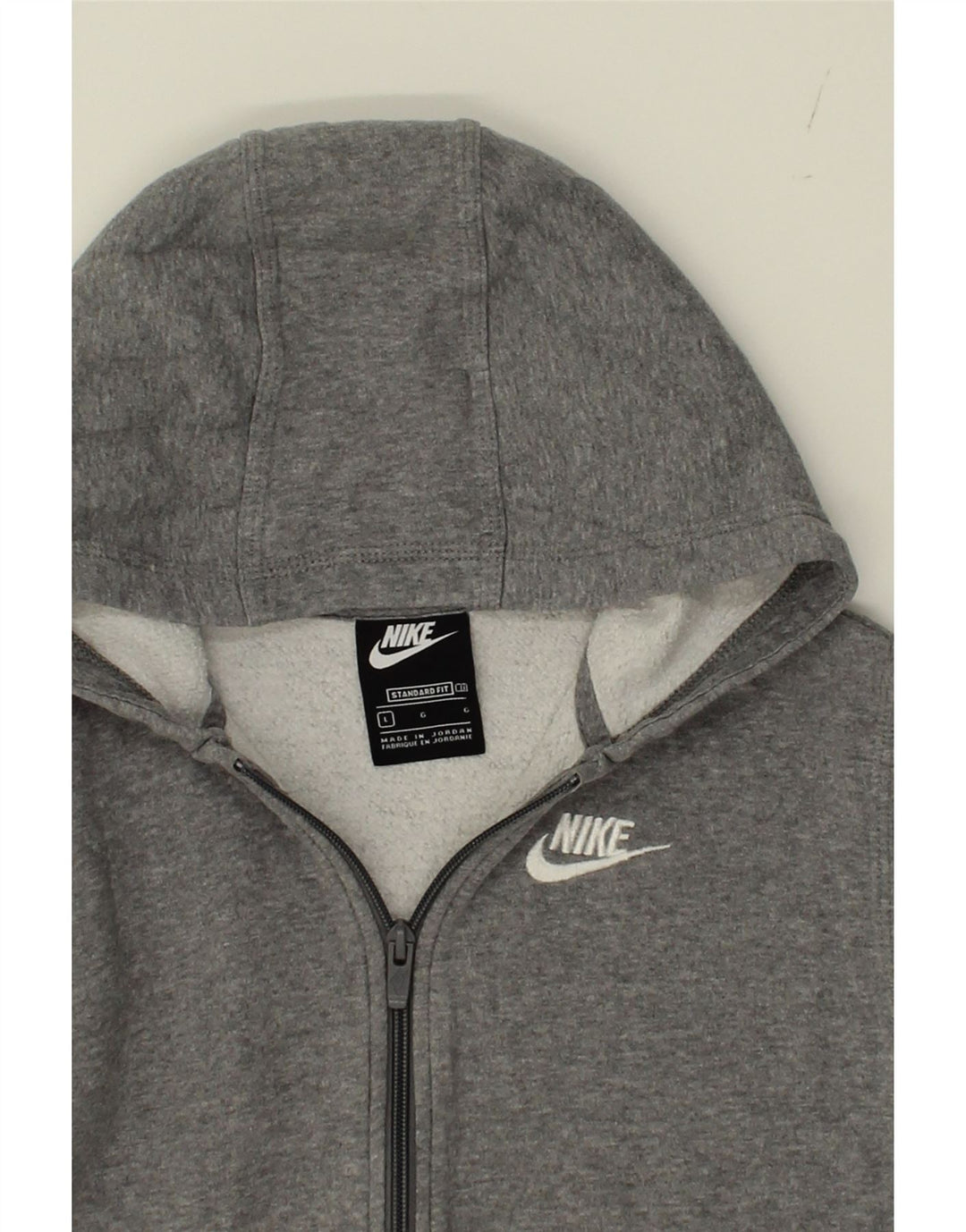 NIKE Boys Standard Fit Zip Hoodie Sweater 12-13 Years Large Grey Cotton Vintage Nike and Second-Hand Nike from Messina Hembry 