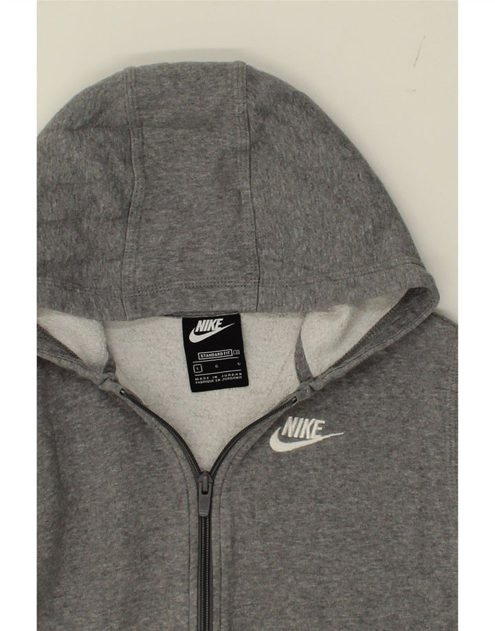 NIKE Boys Standard Fit Zip Hoodie Sweater 12-13 Years Large Grey Cotton Vintage Nike and Second-Hand Nike from Messina Hembry 