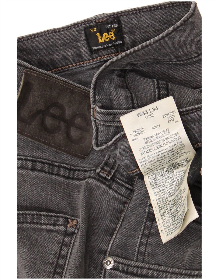 LEE Masculino Luke Slim Jeans W33 L34 Cinza Algodão