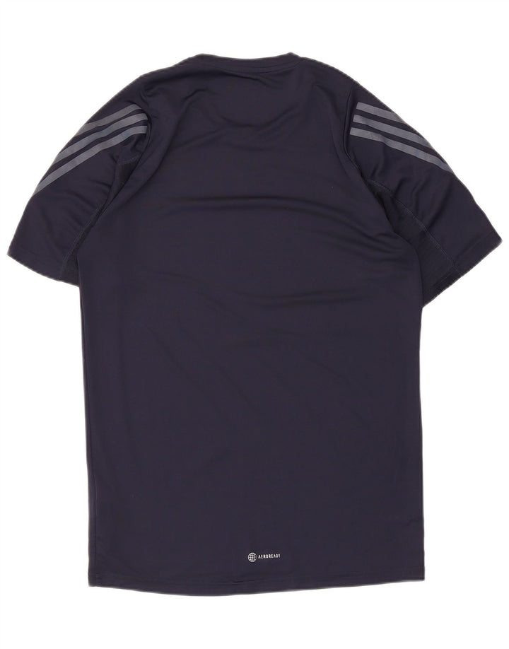 Adidas Mens Aeroready Camiseta Top Médio Azul Marinho Poliéster