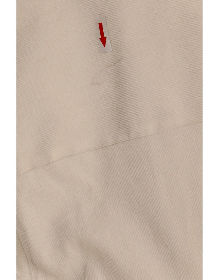Camisa feminina de veludo cotelê Zara UK 10 pequena poliéster branco