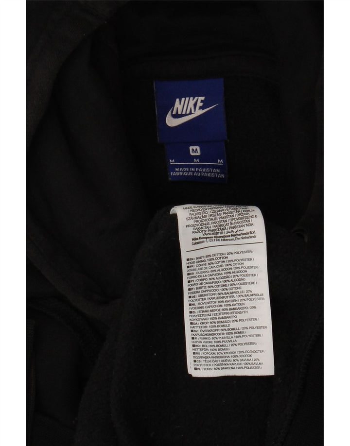 Suéter masculino Nike com capuz e zíper médio preto algodão