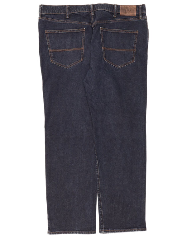 Calça jeans reta regular masculina Marks & Spencer W40 L31 algodão azul marinho