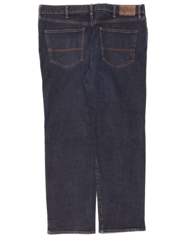 Calça jeans reta regular masculina Marks & Spencer W40 L31 algodão azul marinho