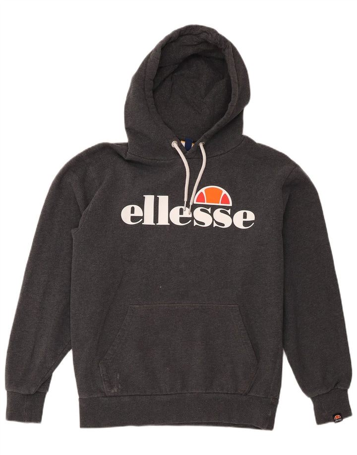 Suéter Ellesse masculino com capuz gráfico cinza médio algodão