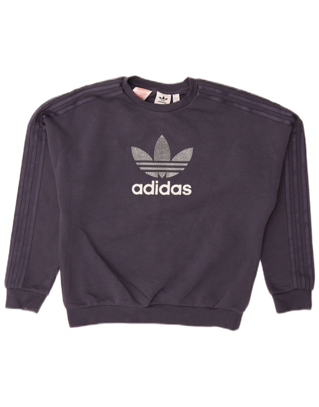 ADIDAS Meninas Graphic Sweatshirt Jumper 11-12 Anos Azul Marinho Algodão