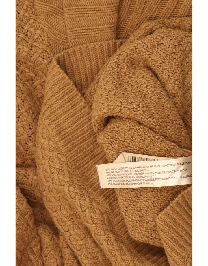 Massimo Dutti Poncho Jumper feminino UK 10 pequeno lã bege