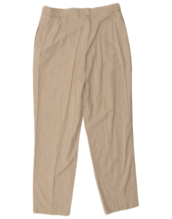 Calça casual feminina Marks & Spencer Reino Unido 16 grande W32 L28 bege manchado