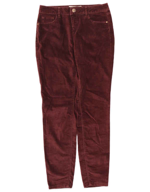Calças de veludo Jegging femininas Fat Face Reino Unido 10 pequenas W28 L28 Borgonha