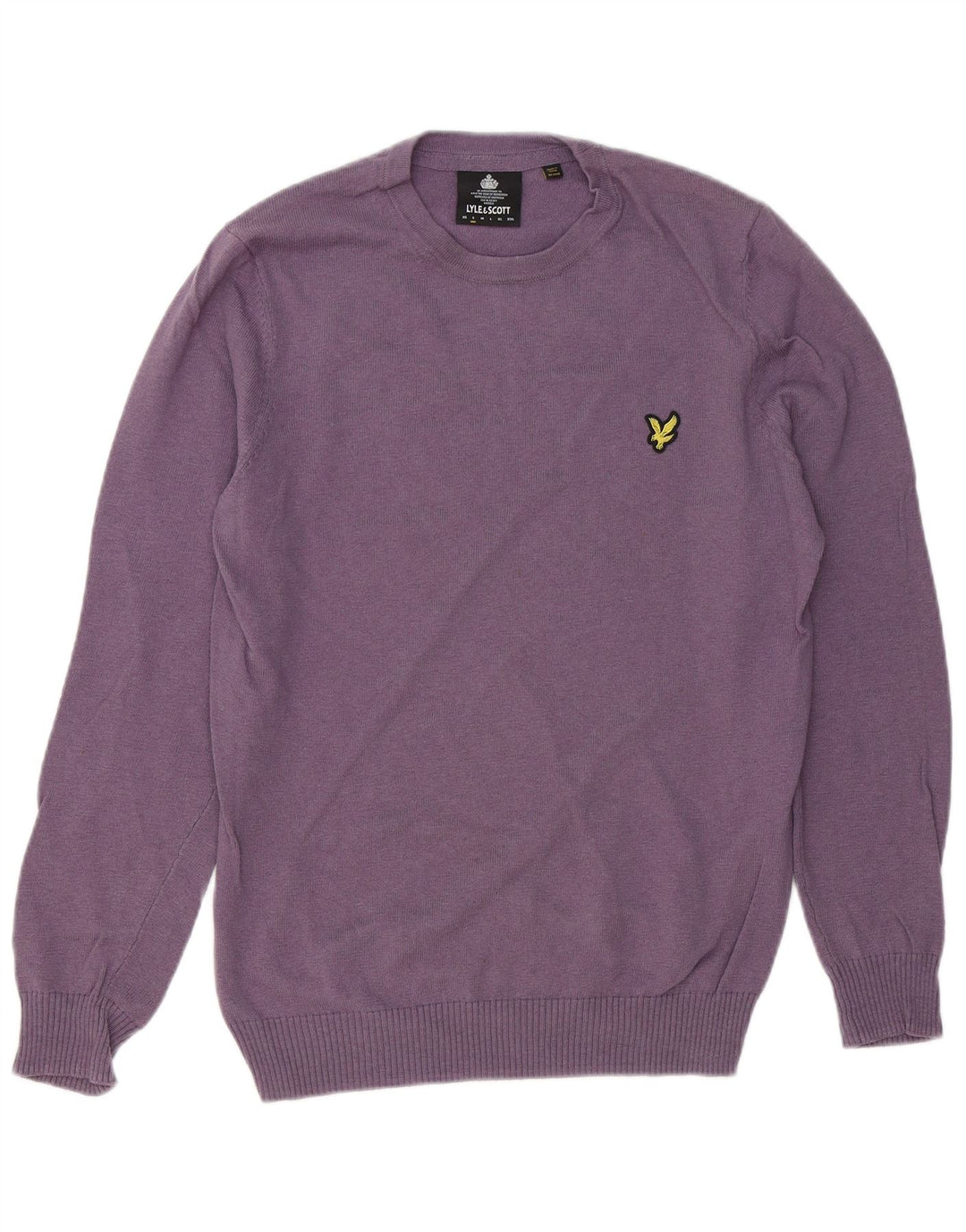 Suéter masculino LYLE & SCOTT com gola redonda e algodão roxo pequeno