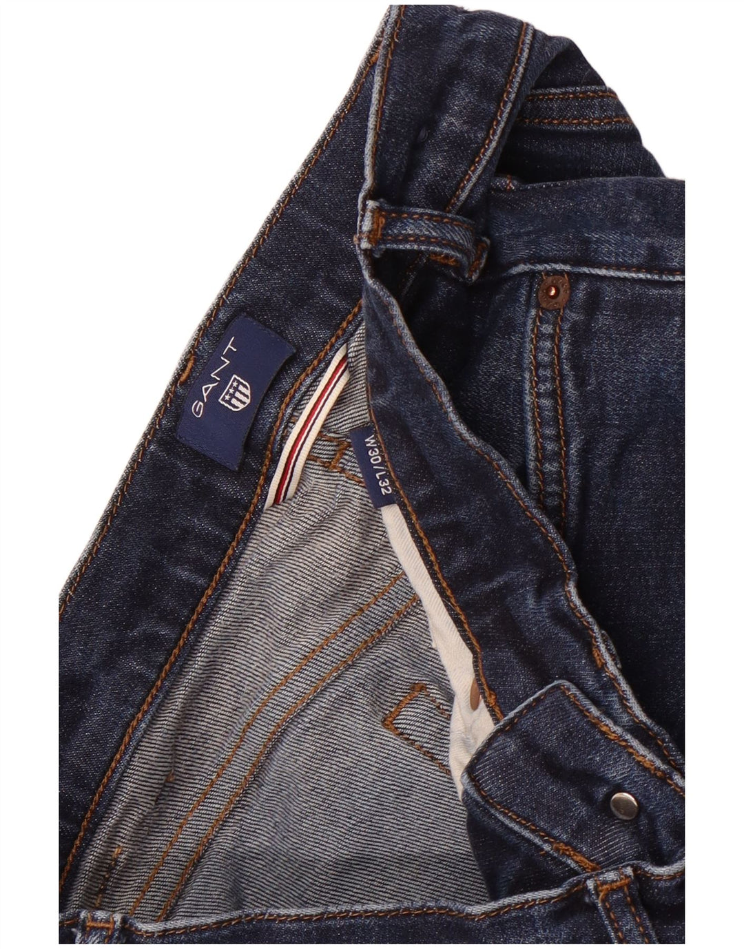 Gant Mens Slim Jeans W30 L32 Azul Marinho Algodão