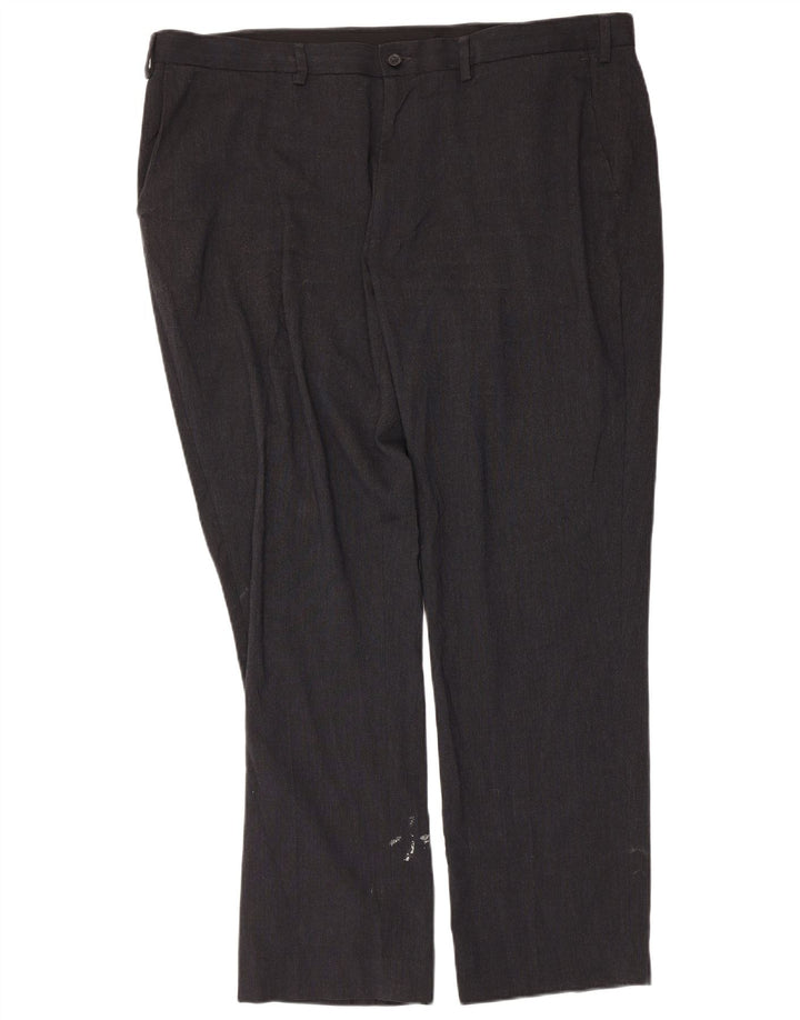 Calça chino masculina Marks & Spencer sob medida reta W42 L30 preta