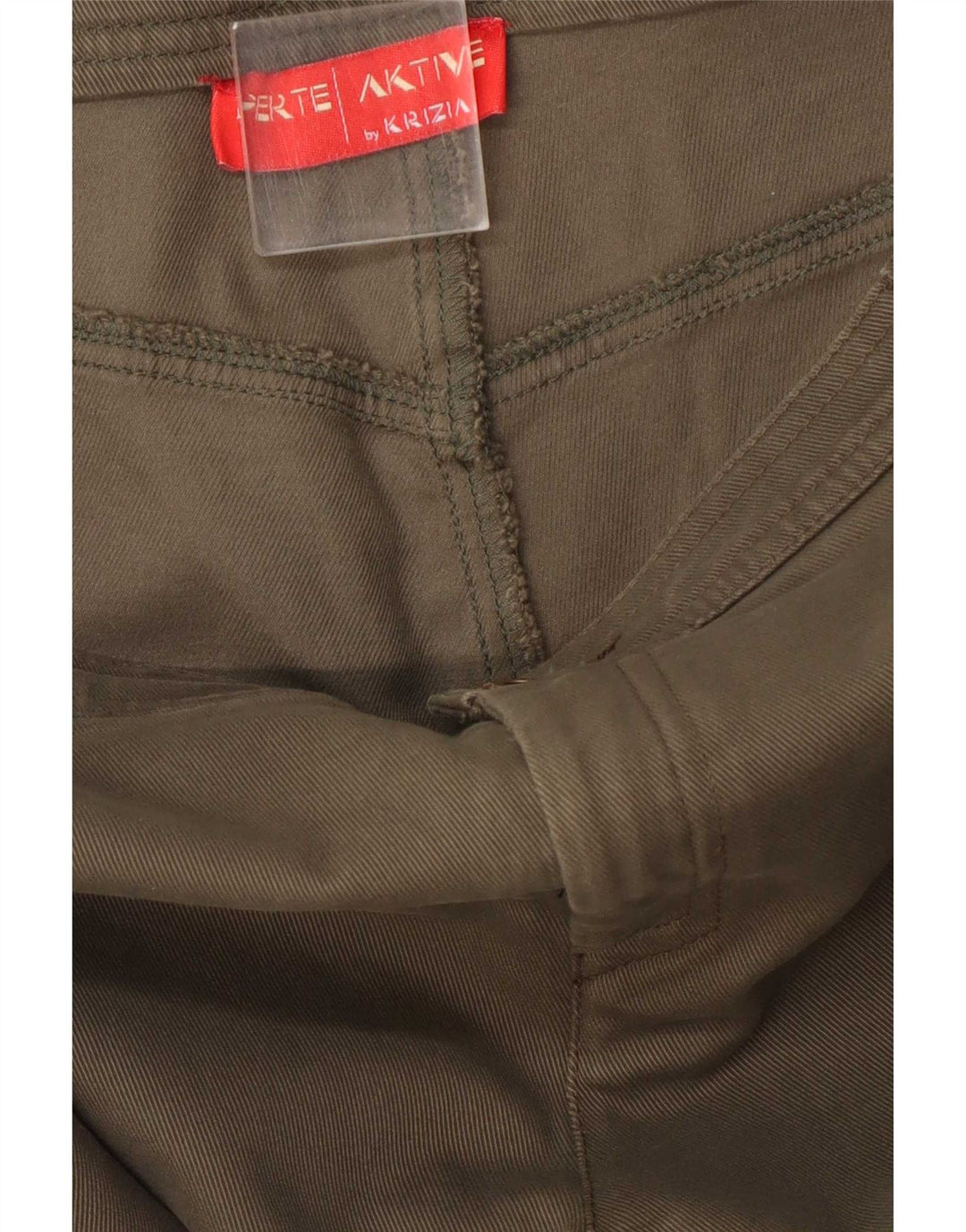 Calça chino feminina Perte by Krizia reta regular W34 L33 cáqui