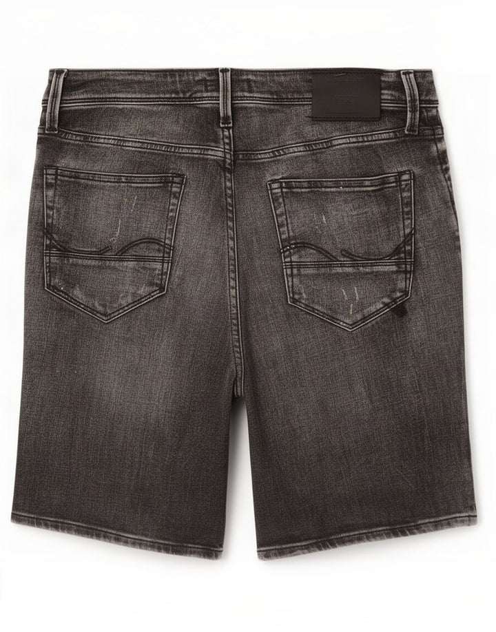 Shorts jeans masculino regular desgastado Jack & Jones pequeno W32 algodão cinza