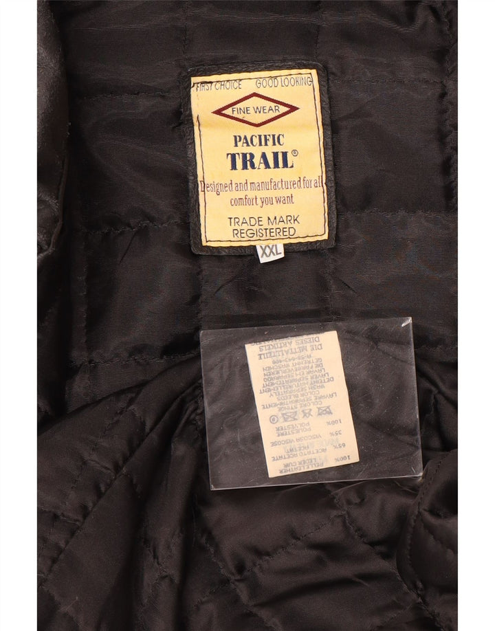 Jaqueta de couro masculina Pacific Trail Reino Unido 44 2XL couro preto