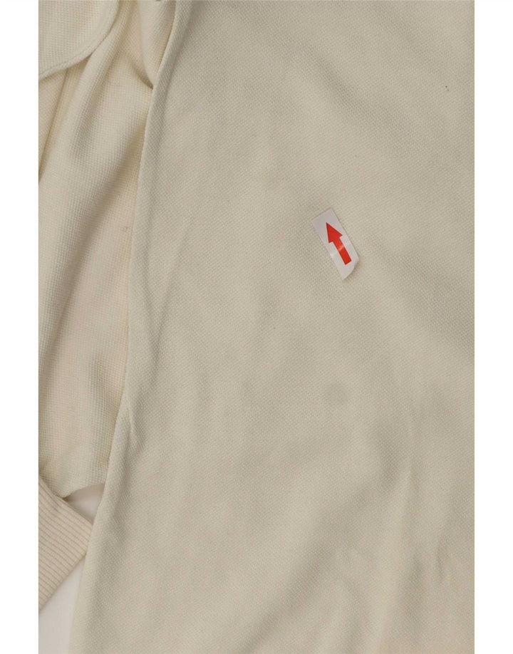 Camisa polo masculina Trussardi de manga comprida grande branca