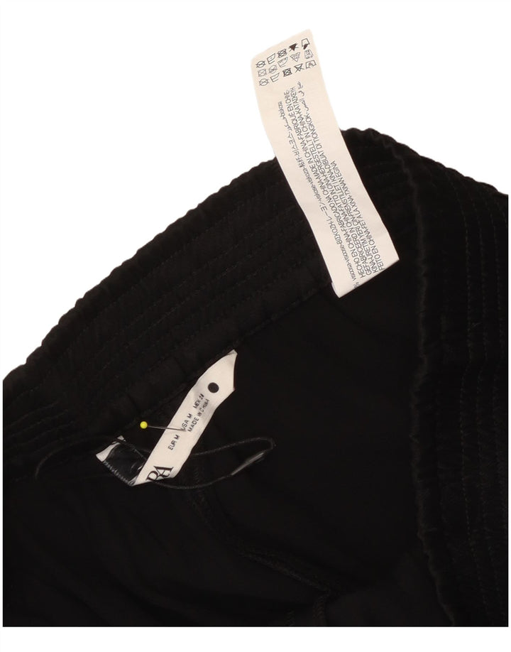 Zara Calça feminina reta casual média W30 L28 preta viscose