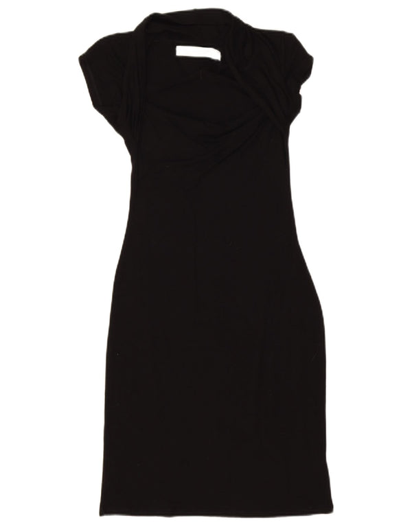 Vestido bodycon feminino Zara Reino Unido 8 pequeno preto viscose