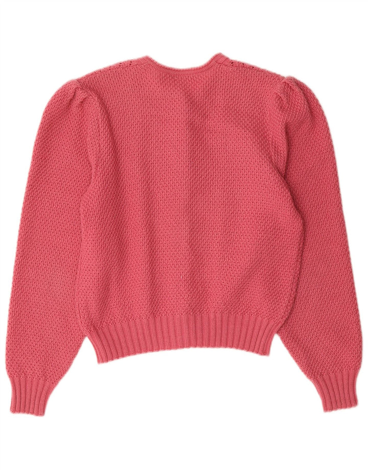 Suéter cardigã feminino Geyer IT 42 lã rosa médio