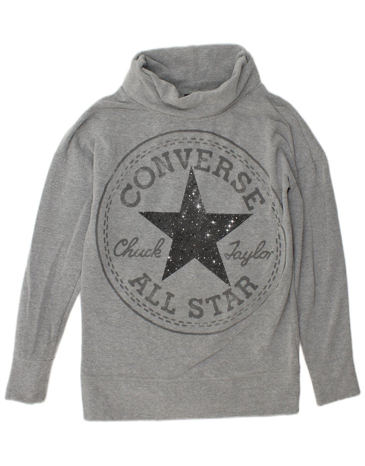 Converse feminino Chuck Taylor Graphic moletom jumper Reino Unido 14 cinza médio