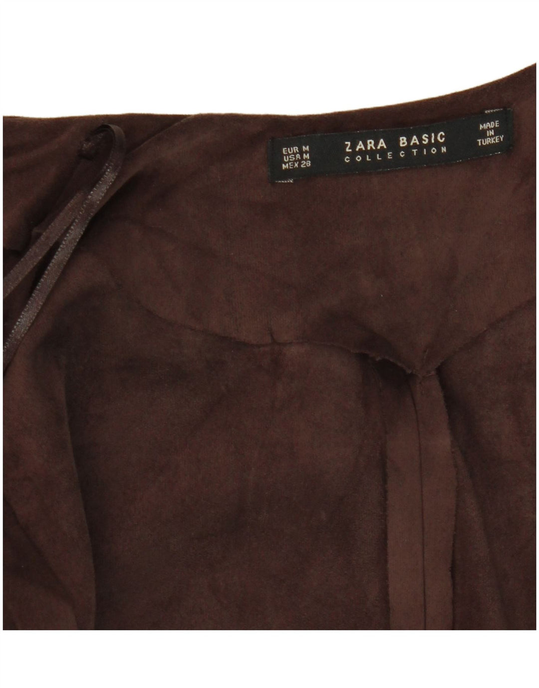 Top cardigã feminino sem mangas com palangre da Zara Reino Unido 12 marrom médio