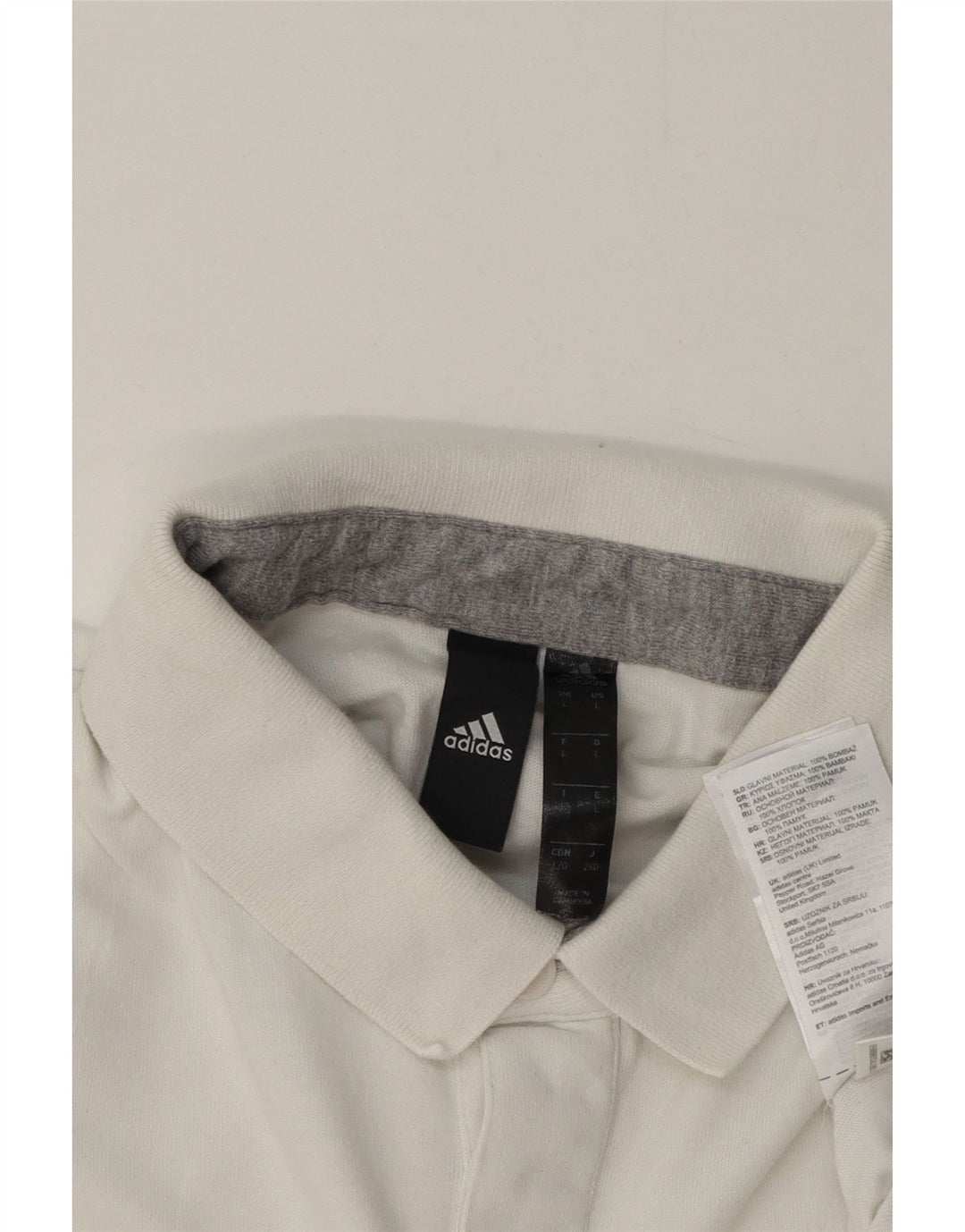 Camisa polo masculina Adidas grande algodão branco