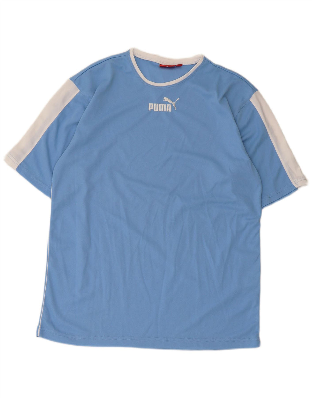 Camiseta masculina Puma Top médio azul colorblock poliéster