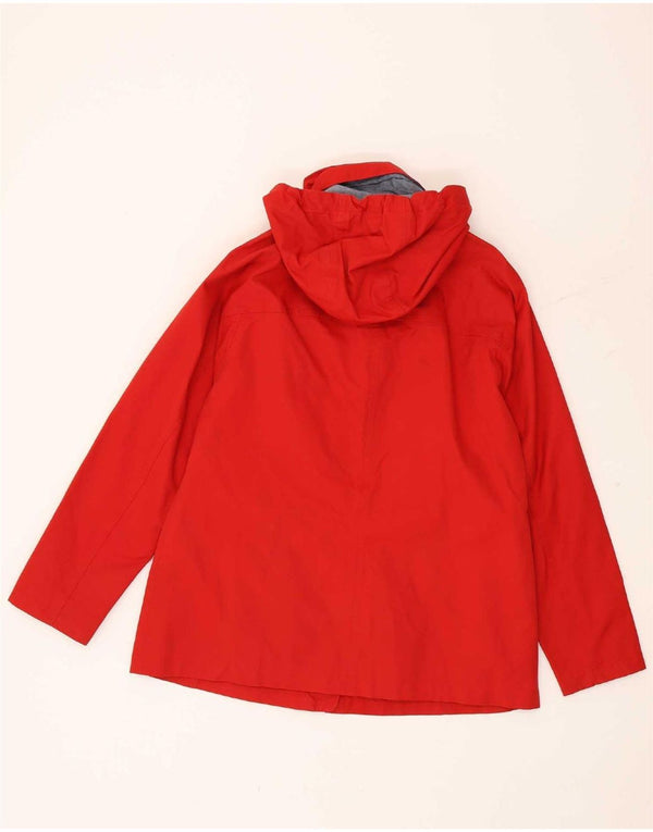 Jaqueta de chuva com capuz para mulheres Fat Face UK 14 Grande Algodão Vermelho