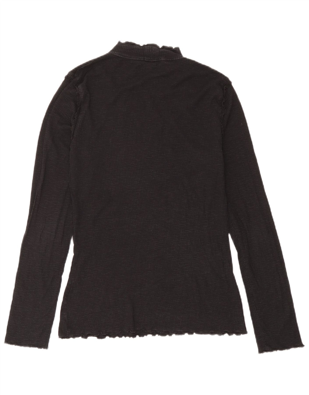 Top feminino Marks & Spencer manga comprida Reino Unido 14 algodão preto médio