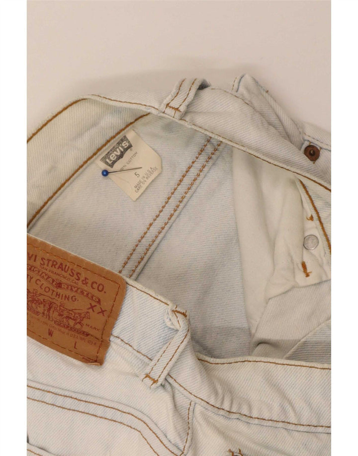 Shorts jeans feminino Levi's 550 US 5 pequeno W25 algodão azul