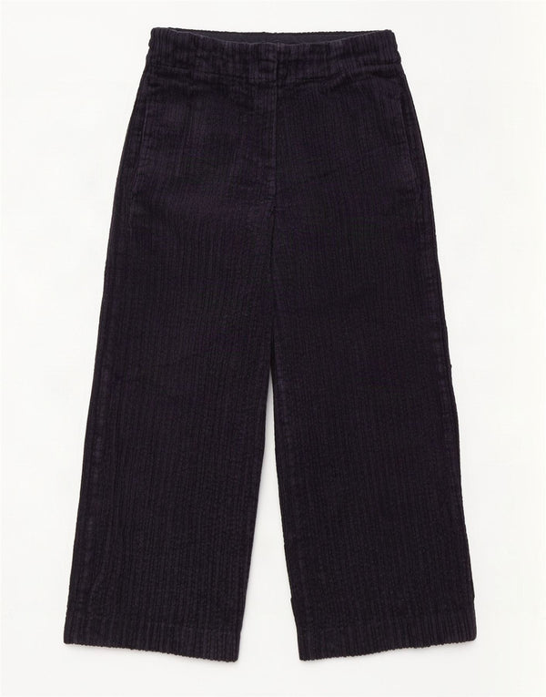 Calça feminina de veludo cotelê Marks & Spencer com pernas largas Reino Unido 6 XS W24 L22 azul marinho