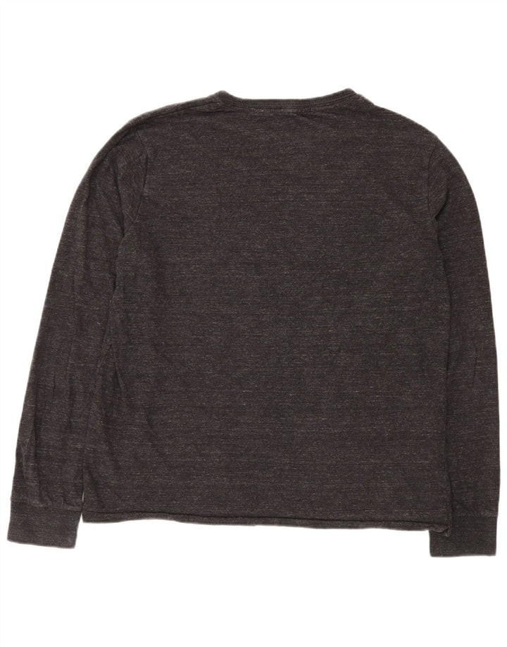SUPERDRY Top masculino de manga comprida 2XL algodão manchado cinza