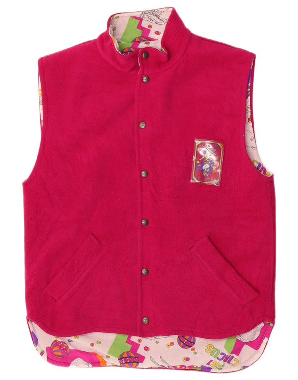 Colete de lã reversível feminino Conte of Florence UK 10 pequeno rosa