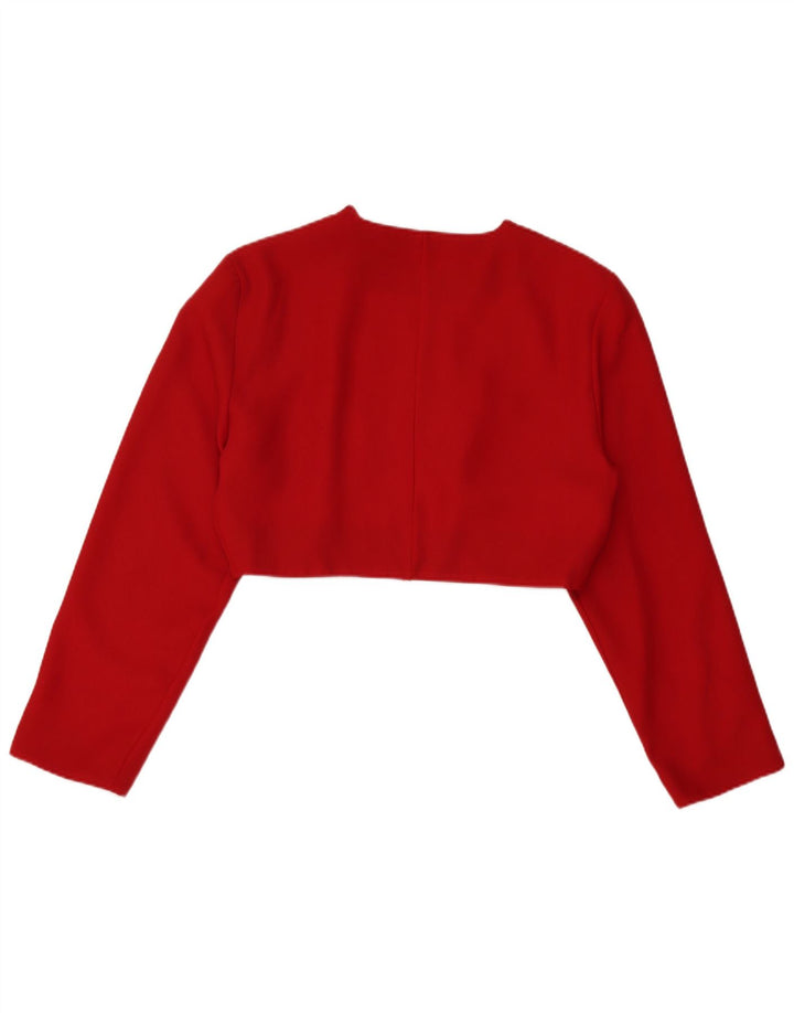 Jaqueta Bolero aberta feminina vintage IT 42 poliéster vermelho médio