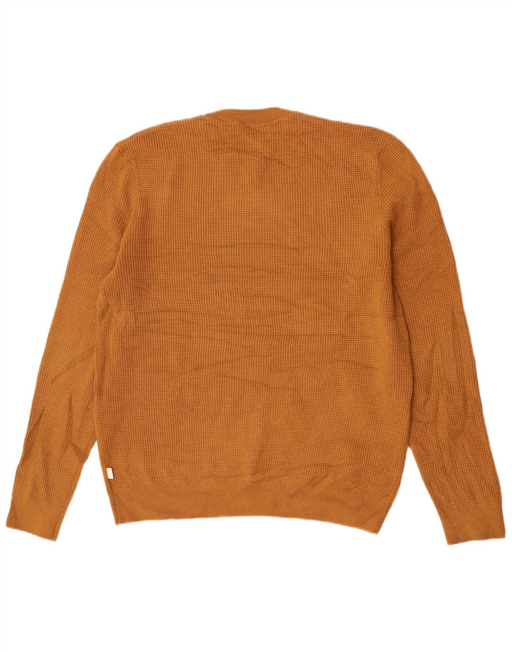 Suéter masculino Marks & Spencer com gola redonda, grande algodão bege