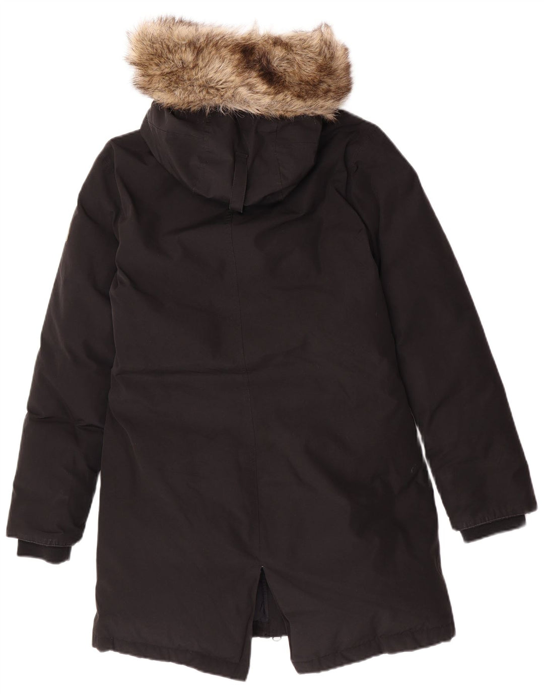 Jaqueta Parka com capuz feminina Superdry UK 10 poliéster preto pequeno