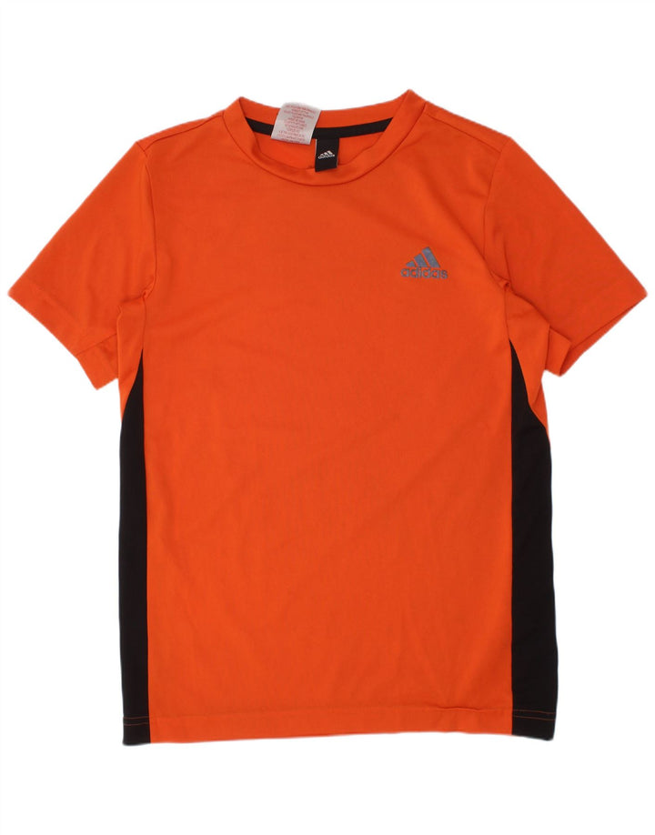 Camiseta Adidas Menino Aeroready Top 11-12 Anos Laranja Colorblock Poliéster