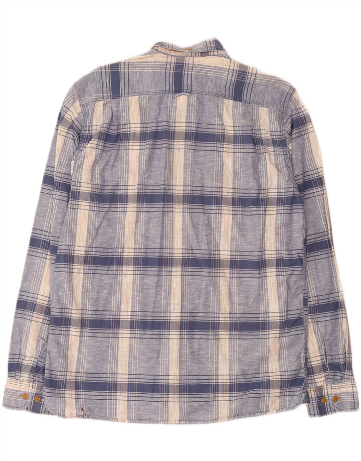 Camisa masculina Levi's de algodão xadrez azul médio