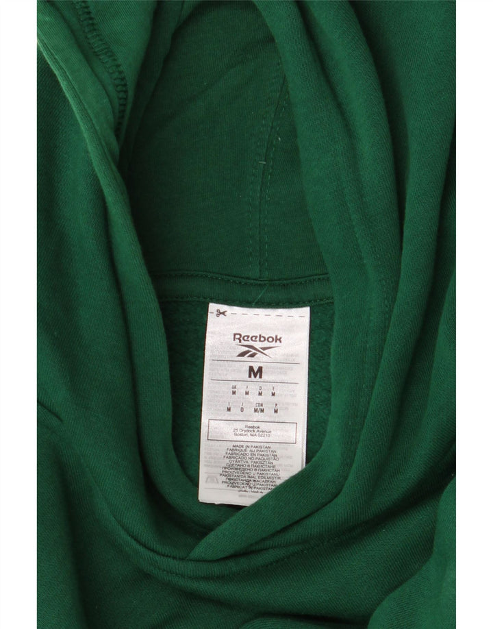 REEBOK Mens Graphic Hoodie Jumper Medium Green Cotton Vintage Reebok and Second-Hand Reebok from Messina Hembry 