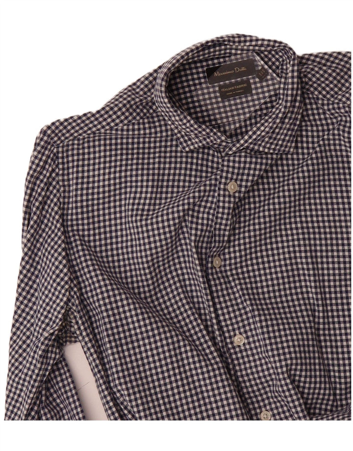 Camisa masculina MASSIMO DUTTI grande azul marinho guingão