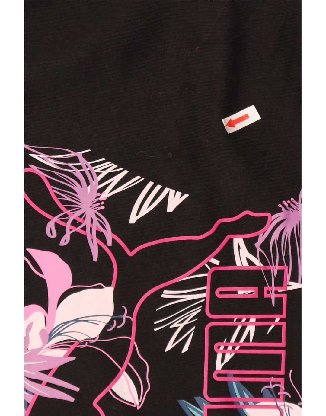Puma moletom feminino gráfico oversized jumper UK 16 grande preto floral